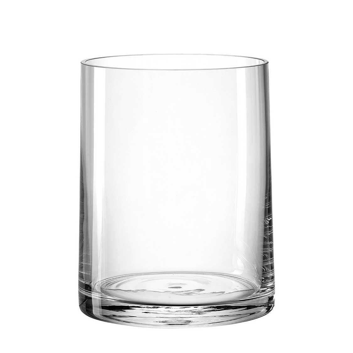 Glasvase NOVARA aus klarem Glas, zylindrische Form, freistehend vor weissem Hintergrund