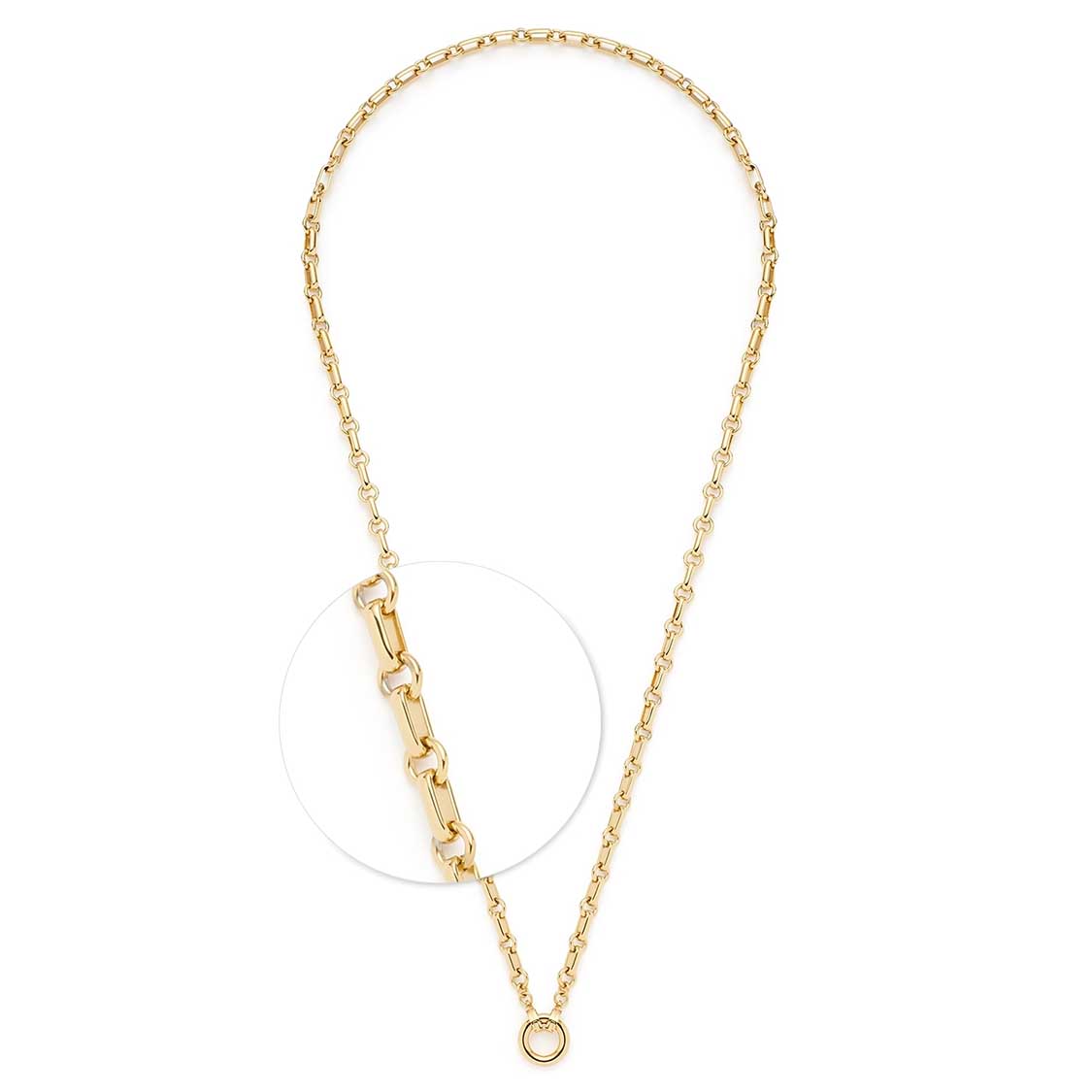 Halskette YVETTE gold mit Clip & Mix Verschluss, Detailansicht der Kettenglieder