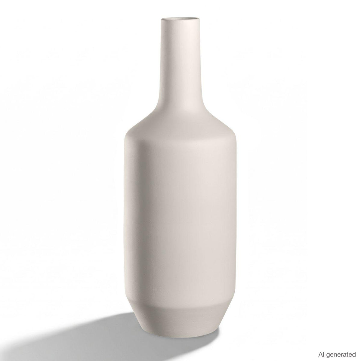 Keramikvase MILANO creme, bauchige Form mit schmalem Hals, vor weißem Hintergrund