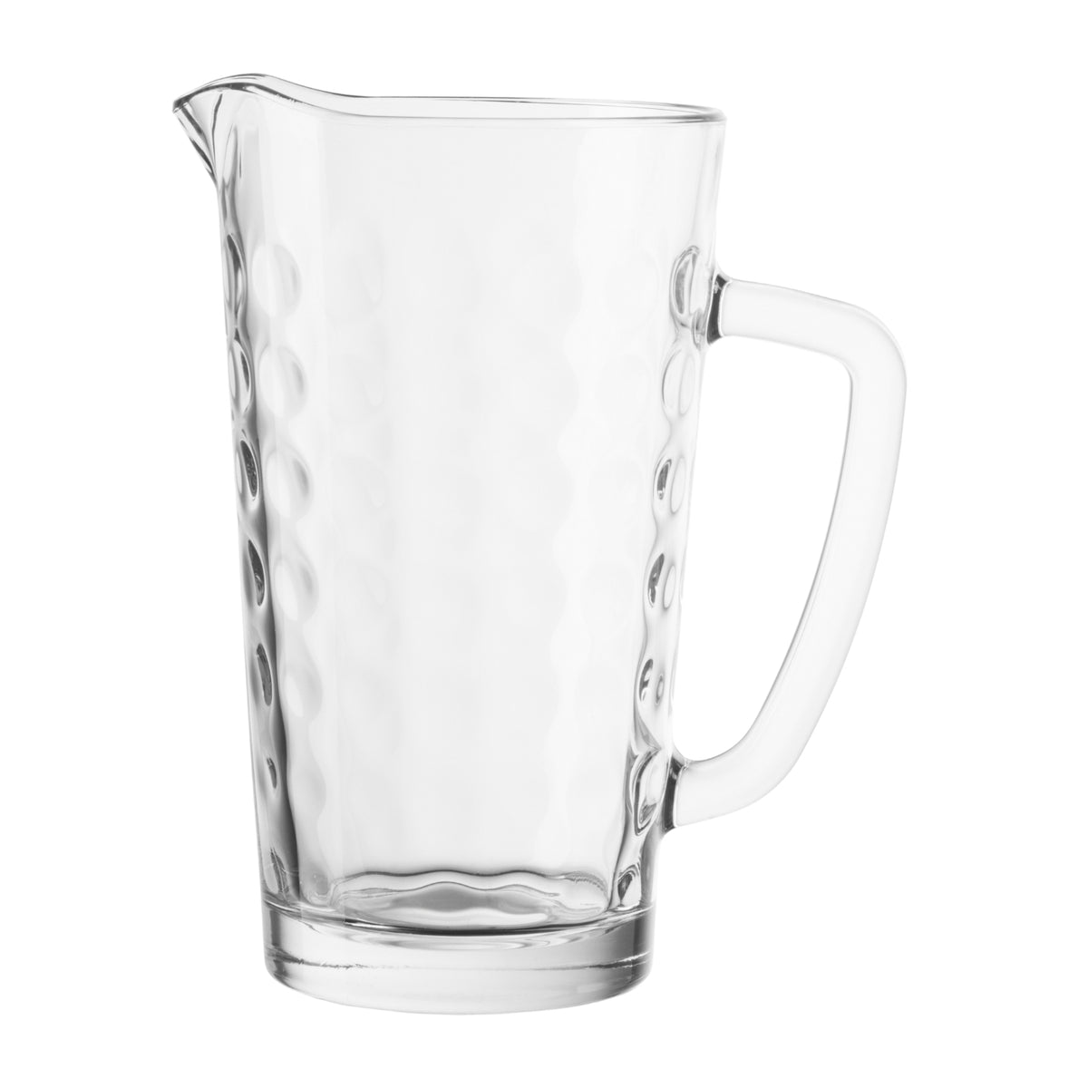 Glaskrug OPTIC 1 l, klar, mit Rillenstruktur und Henkel