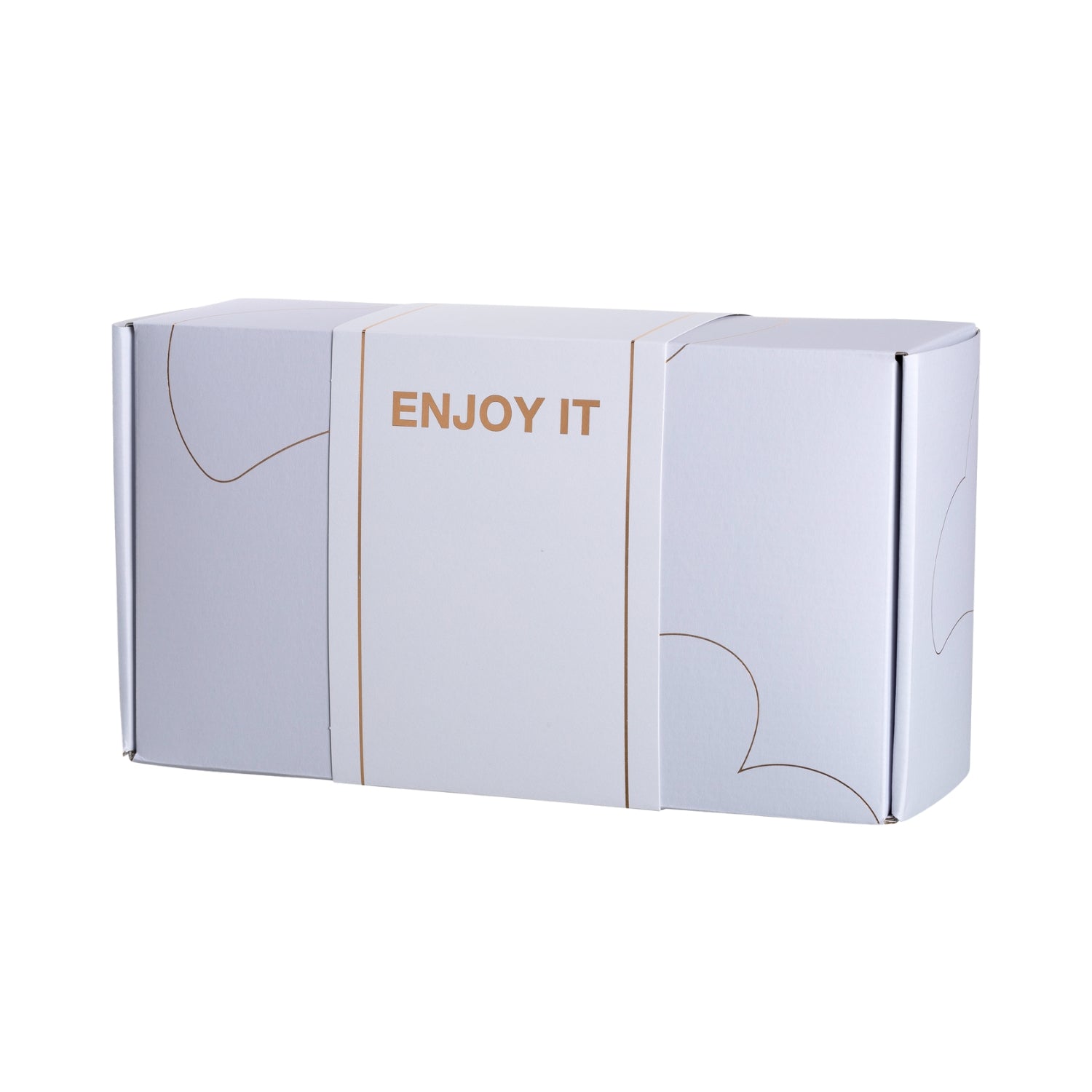 LEONARDO Geschenkbox in Weiß mit Banderole und dem Aufdruck "Enjoy It"