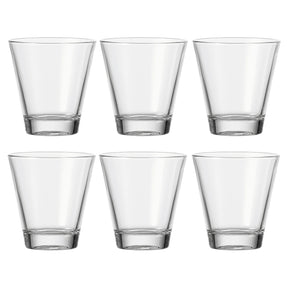 Sechs klare Trinkgläser CIAO 215 ml in zwei Reihen angeordnet