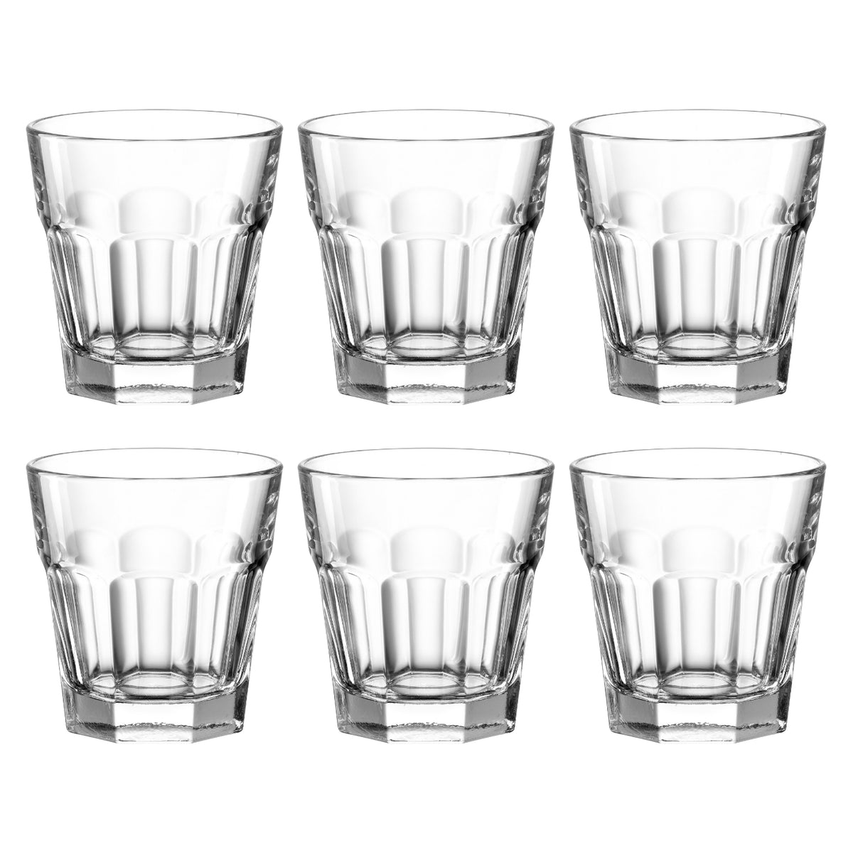 Whiskyglas ROCK 265 ml 6er-Set, Glas klar, Anordnung von sechs Gläsern