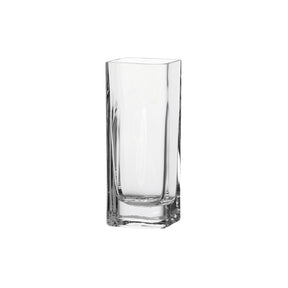 Solifleurvase LUCCA aus klarem Glas, rechteckige Form, vor weißem Hintergrund