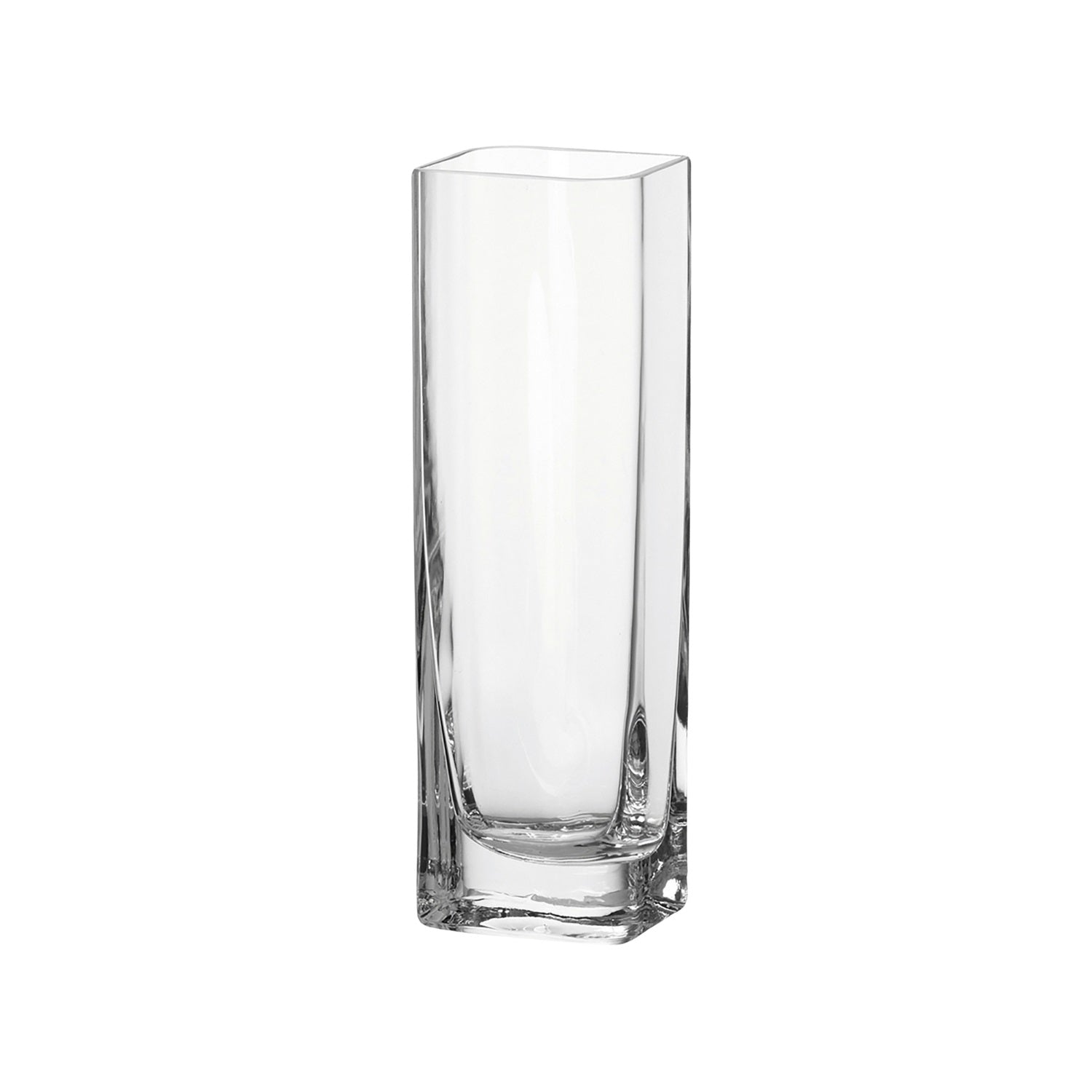 Solifleurvase LUCCA aus klarem Glas, prismatische Form, freigestellt vor weissem Hintergrund