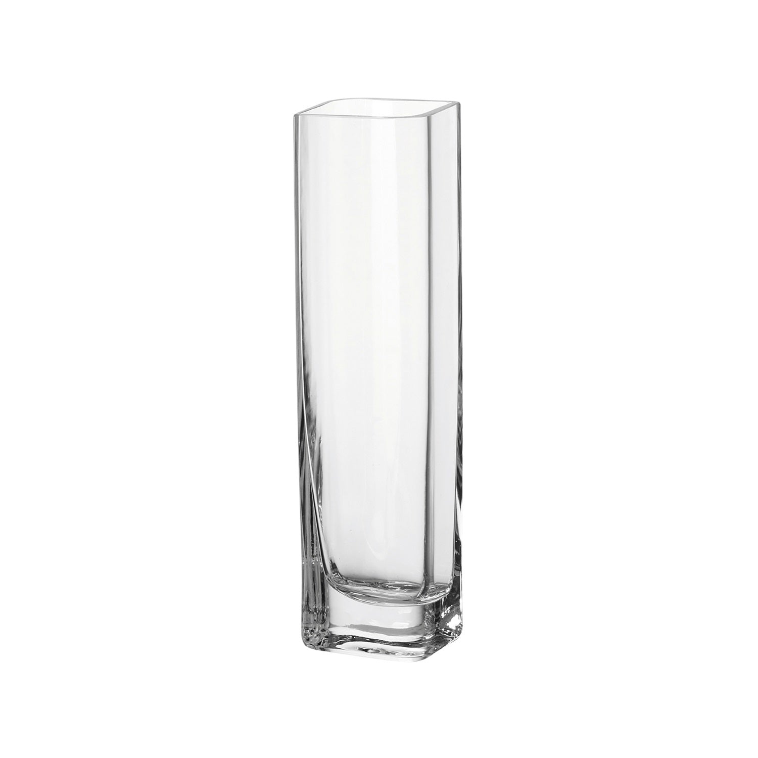 Solifleurvase LUCCA aus klarem Glas, hochrechteckige Form, freigestellt vor weißem Hintergrund