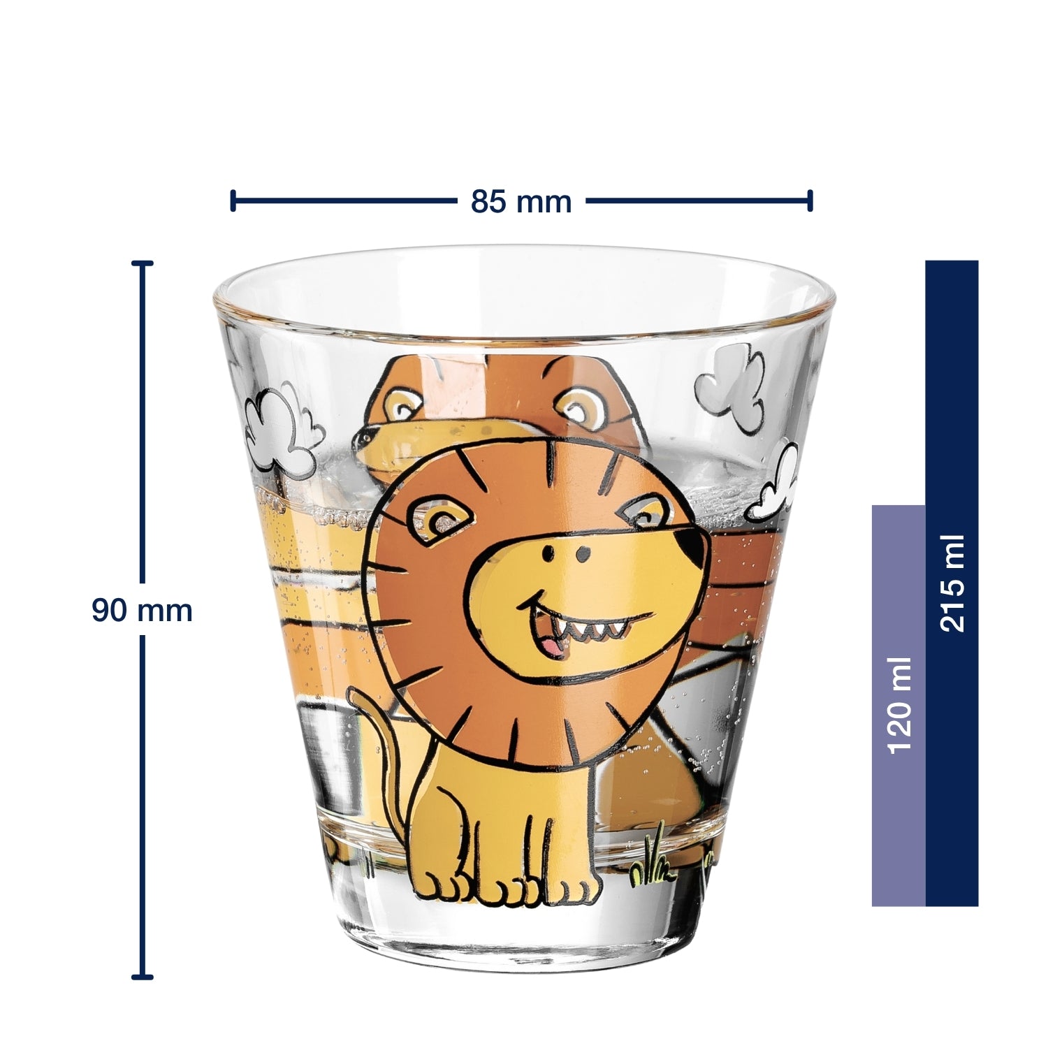 Massangaben zu Trinkglas BAMBINI 215 ml Löwe 6er-Set