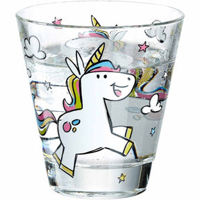 Kinderbecher BAMBINI mit buntem Einhorn-Motiv und Sternen