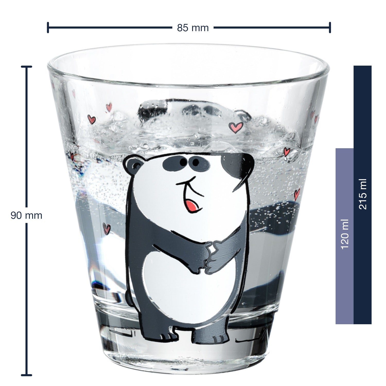 Massangaben zu Trinkglas BAMBINI 215 ml Panda 6er-Set