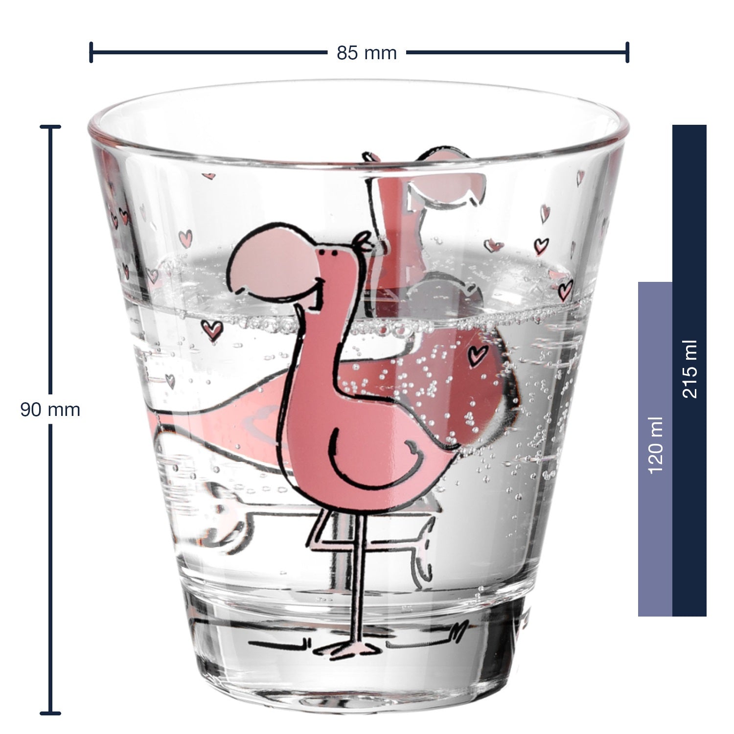 Massangaben zu Trinkglas BAMBINI 215 ml Flamingo 6er-Set