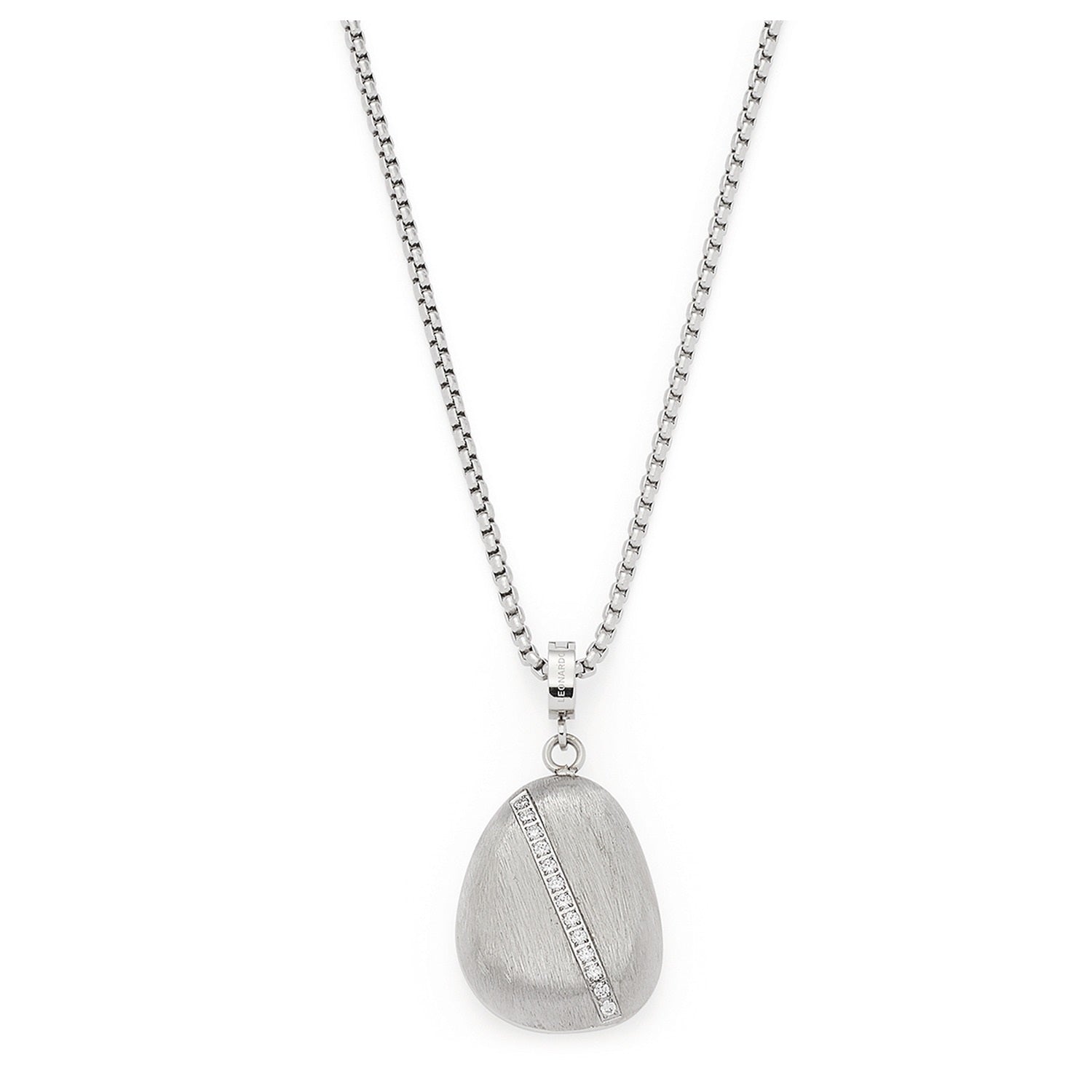 Halskette CIOTTOLO silber glänzend mit ovalem Anhänger und Strass-Details