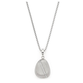 Halskette CIOTTOLO silber glänzend mit ovalem Anhänger und Strass-Details