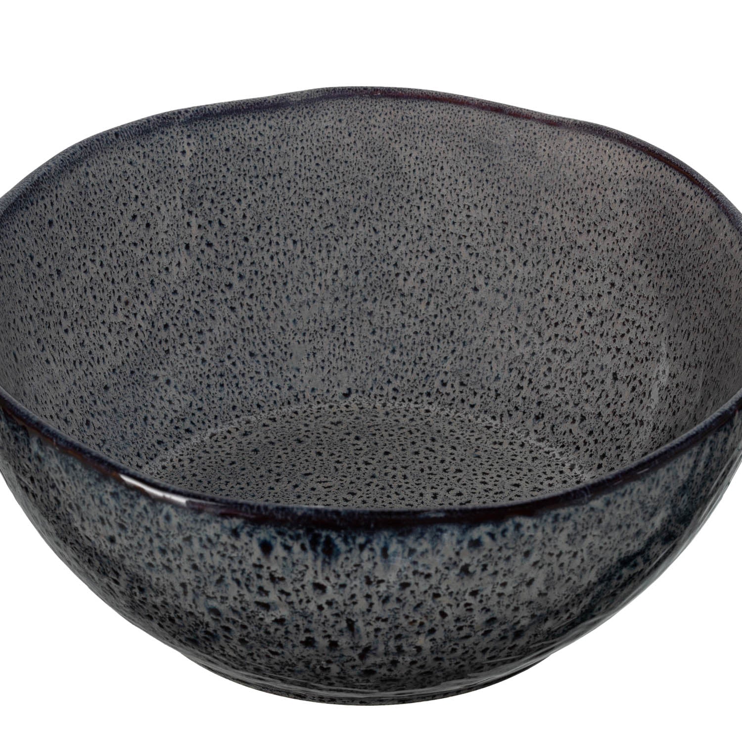 Keramikschale MATERA 24 cm anthrazit mit strukturierter Oberflaeche, Frontalansicht