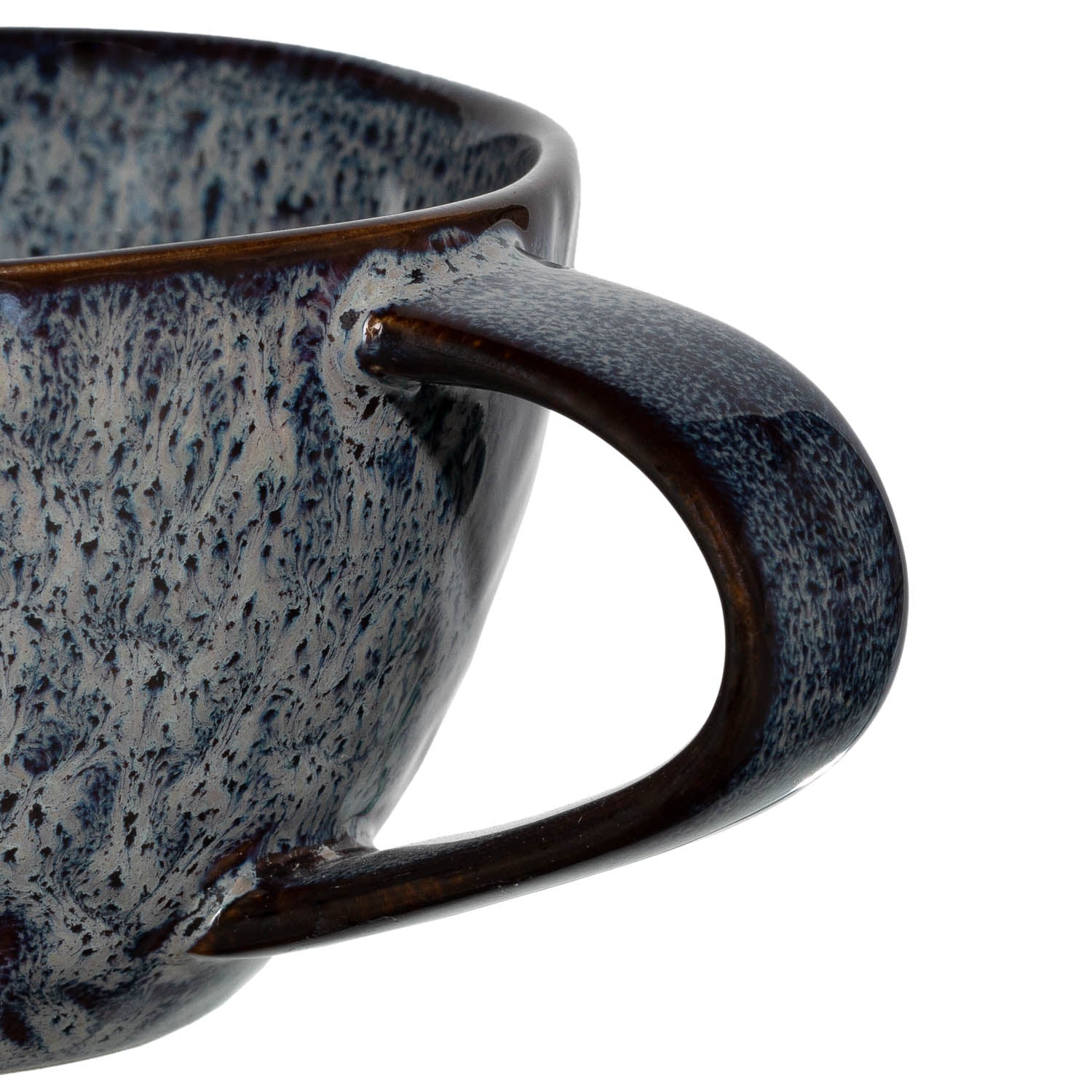 Keramiktasse MATERA anthrazit, Detailansicht Henkel und Oberflächenstruktur