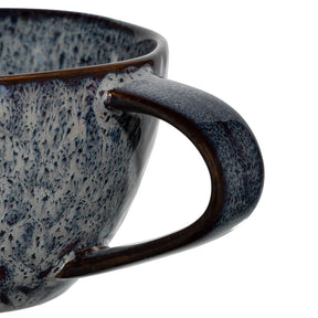 Keramiktasse MATERA anthrazit, Detailansicht Henkel und Oberflächenstruktur