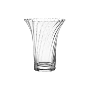 Vase RAVENNA, klares Glas, geschwungene Form, gewellter Rand