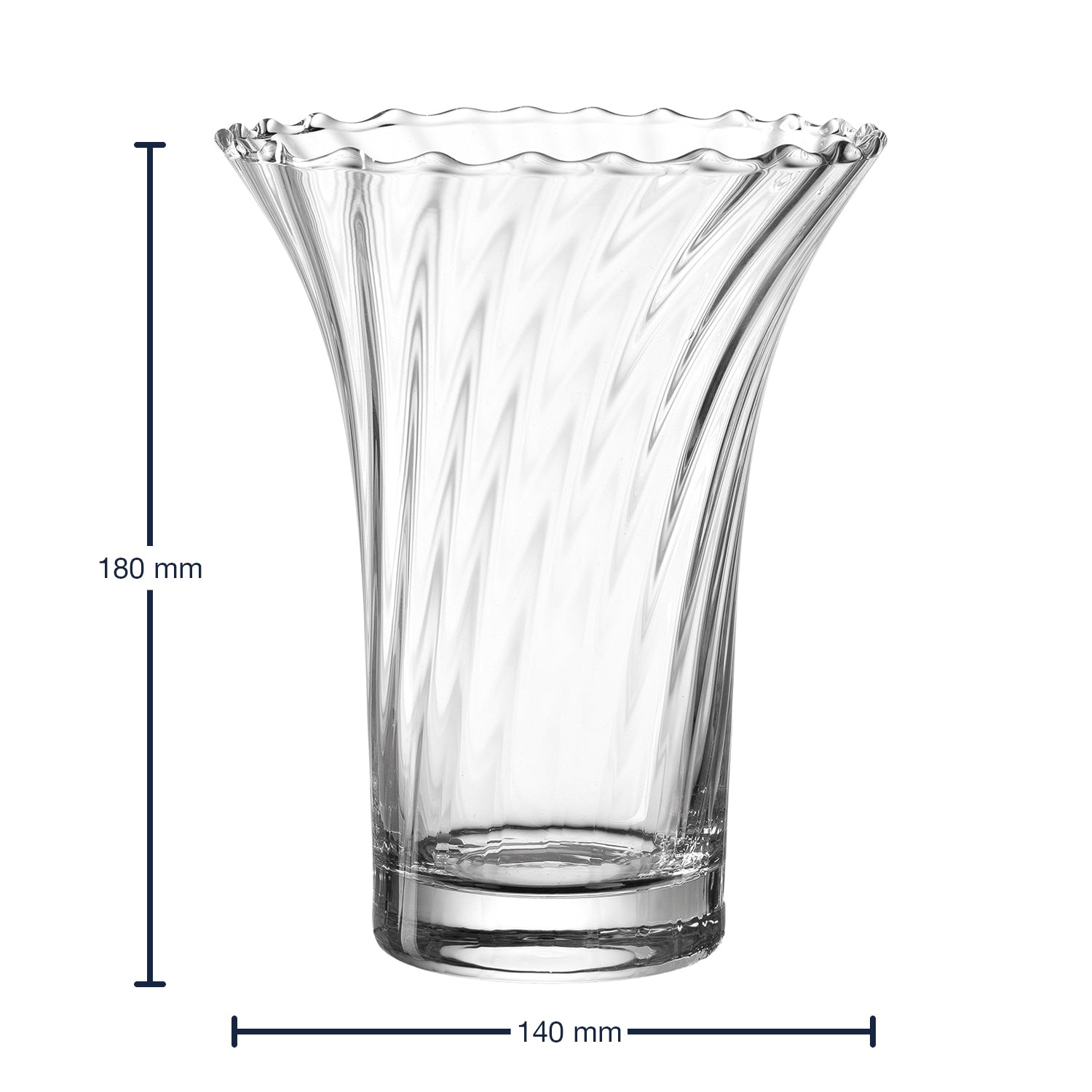 Massangaben zu Vase RAVENNA optisch 18 cm