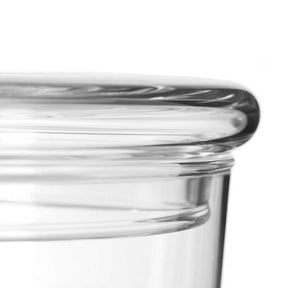 Glasdose POESIA 19 cm, Detailansicht des gerundeten Randes und der oberen Kante