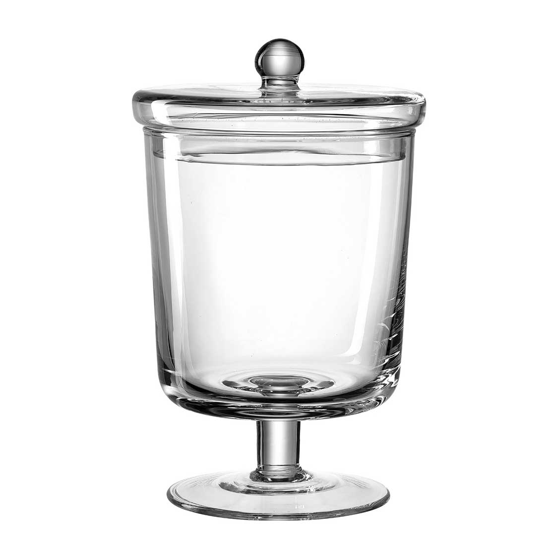 Glasdose auf Fuß POESIA mit Deckel, klar
