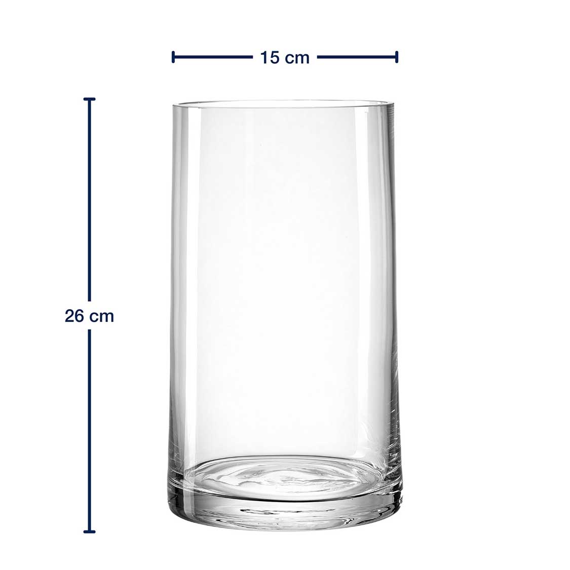 Massangaben zu Glasvase NOVARA 26 cm groß