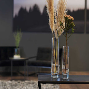 Solifleurvase NOVARA mit Trockenblumen in modernem Wohnzimmer