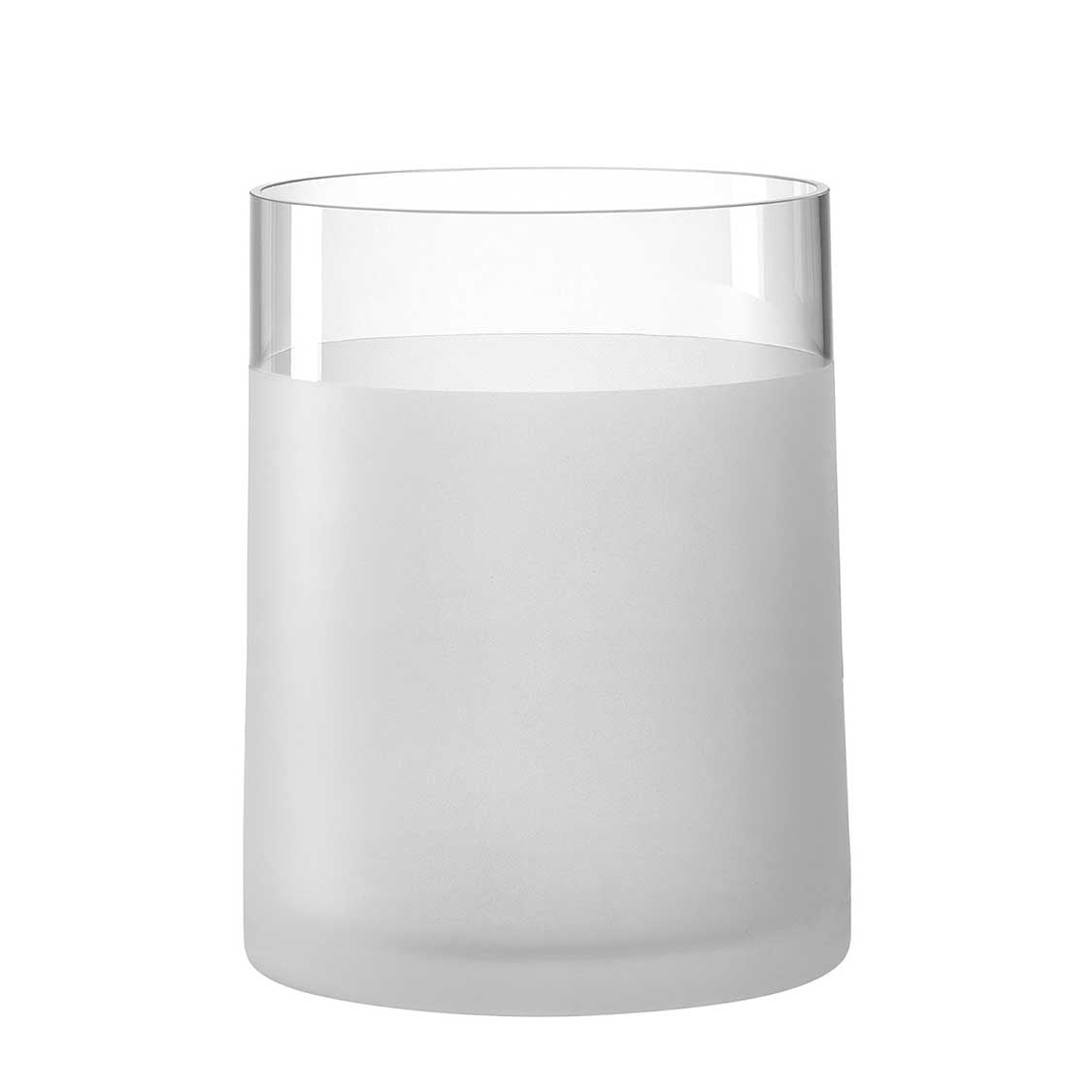 Vase NOVARA 19 cm satiniert aus Glas vor weißem Hintergrund