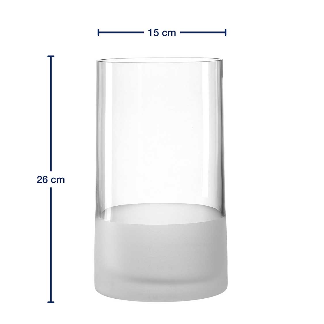 Massangaben zu Vase NOVARA 26 cm satiniert