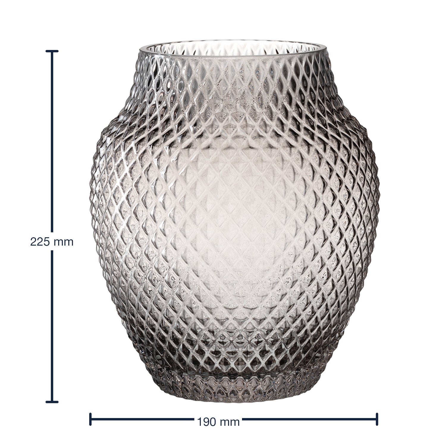 Massangaben zu Vase POESIA 23 cm grau
