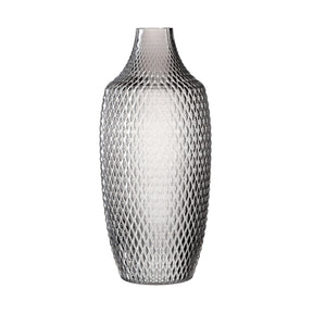 Vase POESIA 40 cm grau mit strukturiertem Diamantmuster