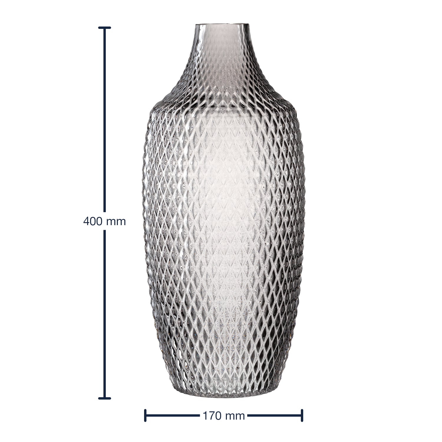 Massangaben zur Vase POESIA 40 cm grau