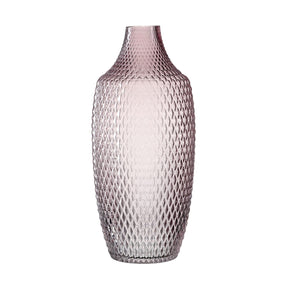 Vase POESIA 40 cm viola mit strukturierter Oberflaeche vor weissem Hintergrund