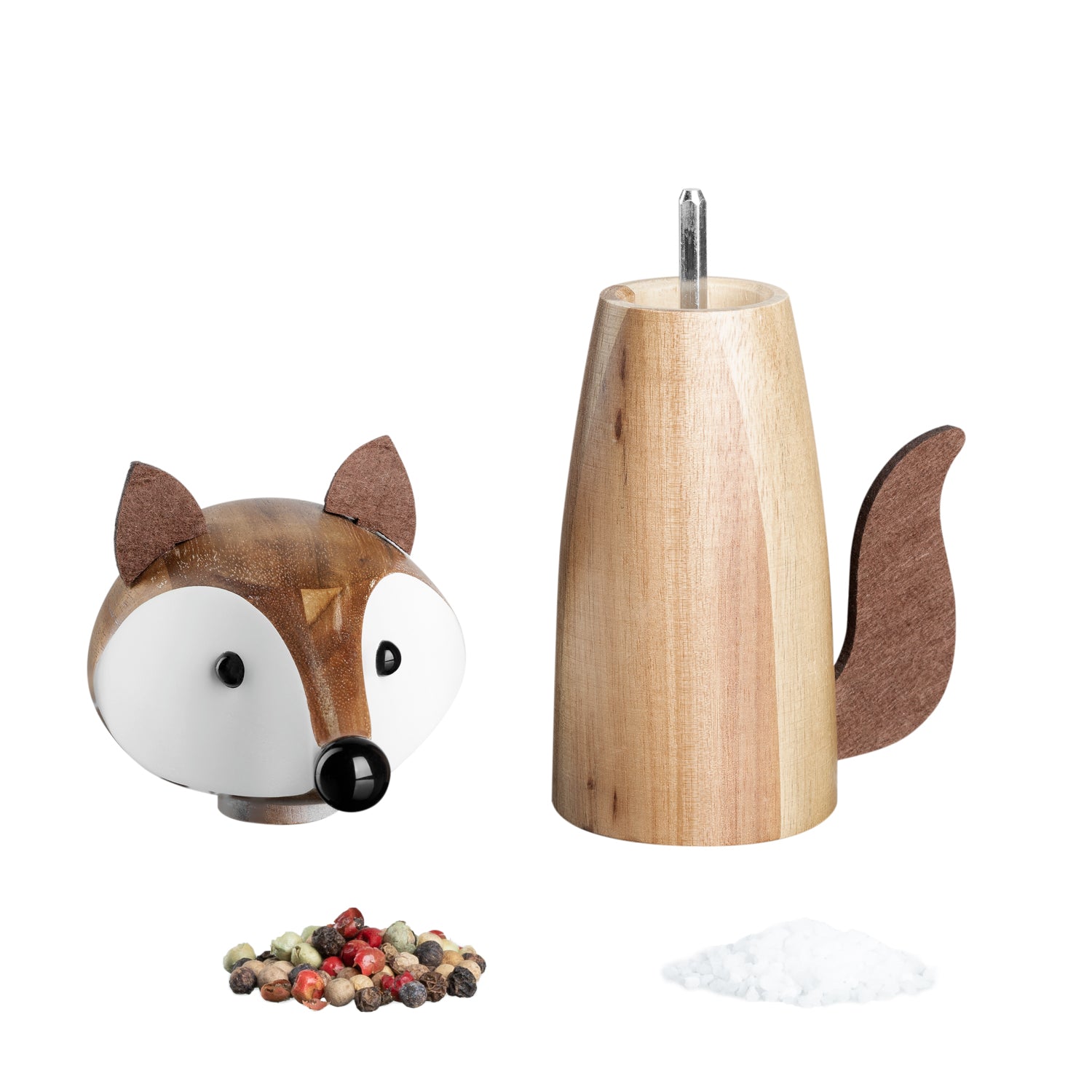 Gewürzmühle Holz CUCINA braun Fuchs mit Pfefferkörner und Salz