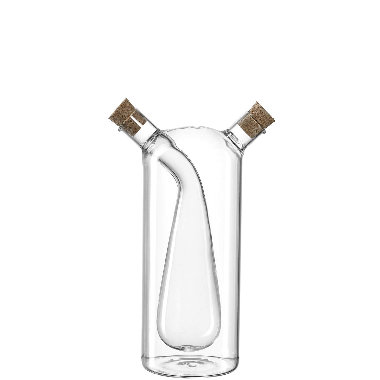 Essig/Öl Flasche 2in1 CUCINA mit zwei Korkstöpseln und innerer Trennwand