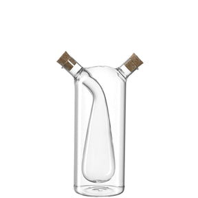 Essig/Öl Flasche 2in1 CUCINA mit zwei Korkstöpseln und innerer Trennwand