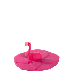 Deckel BAMBINI 9 cm pink mit Flamingo-Griff aus Silikon