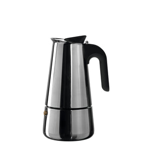 Espressobereiter CAFFÈ PER ME silber mit schwarzem Griff und Deckel