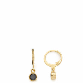 Ohrhänger LOLA CIAO, goldfarbene Bügel mit schwarzen Glasperlen