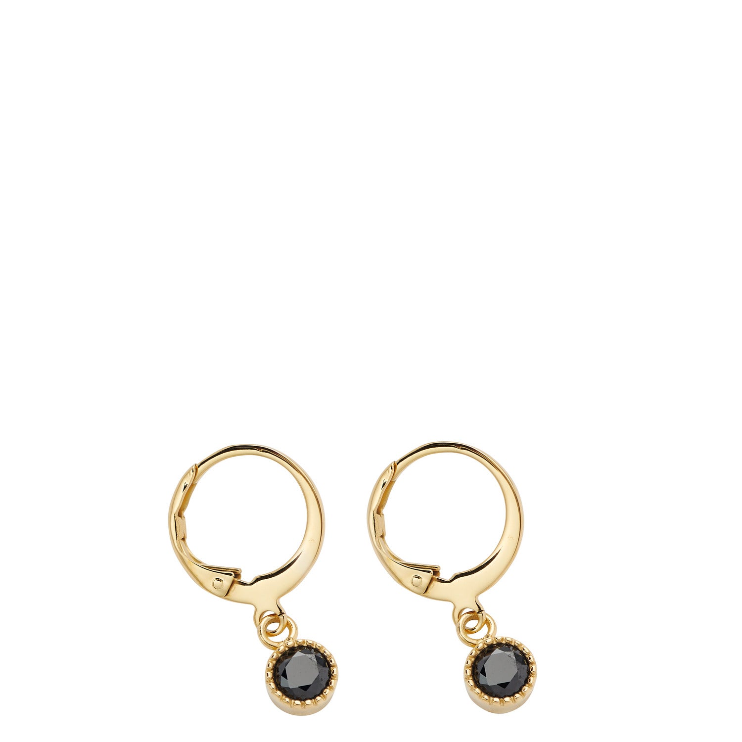 Ohrhänger LOLA CIAO mit goldfarbenen Ringen und schwarzen Glassteinen