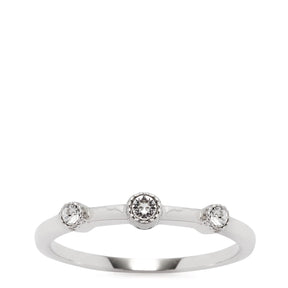 Ring MARIDA 16 CIAO, silber glänzend, mit drei Kristallsteinen