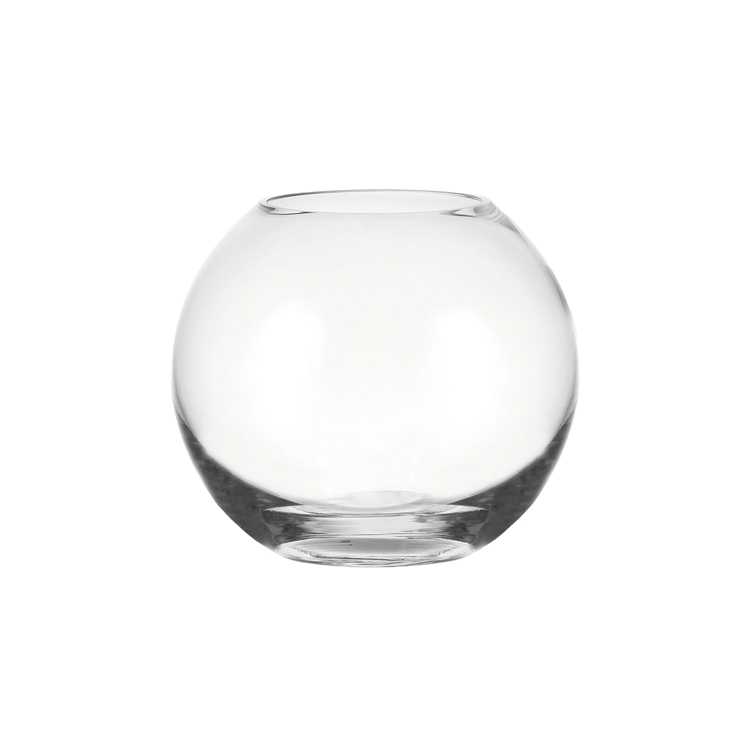 Klare Glaskugel-Vase BOCCIA 15 cm auf weißem Hintergrund