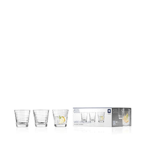Trinkglas VARIO 250 ml 6er-Set mit Verpackung und Gläsern mit Getränk