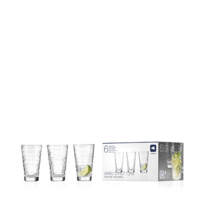 Trinkglas VARIO 280 ml 6er-Set mit Verpackung und Zitronenscheibe