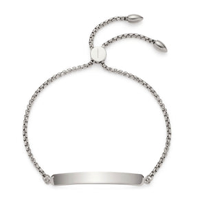 Armband ELISA silber mit Plakette und Verschlussband auf Weiss