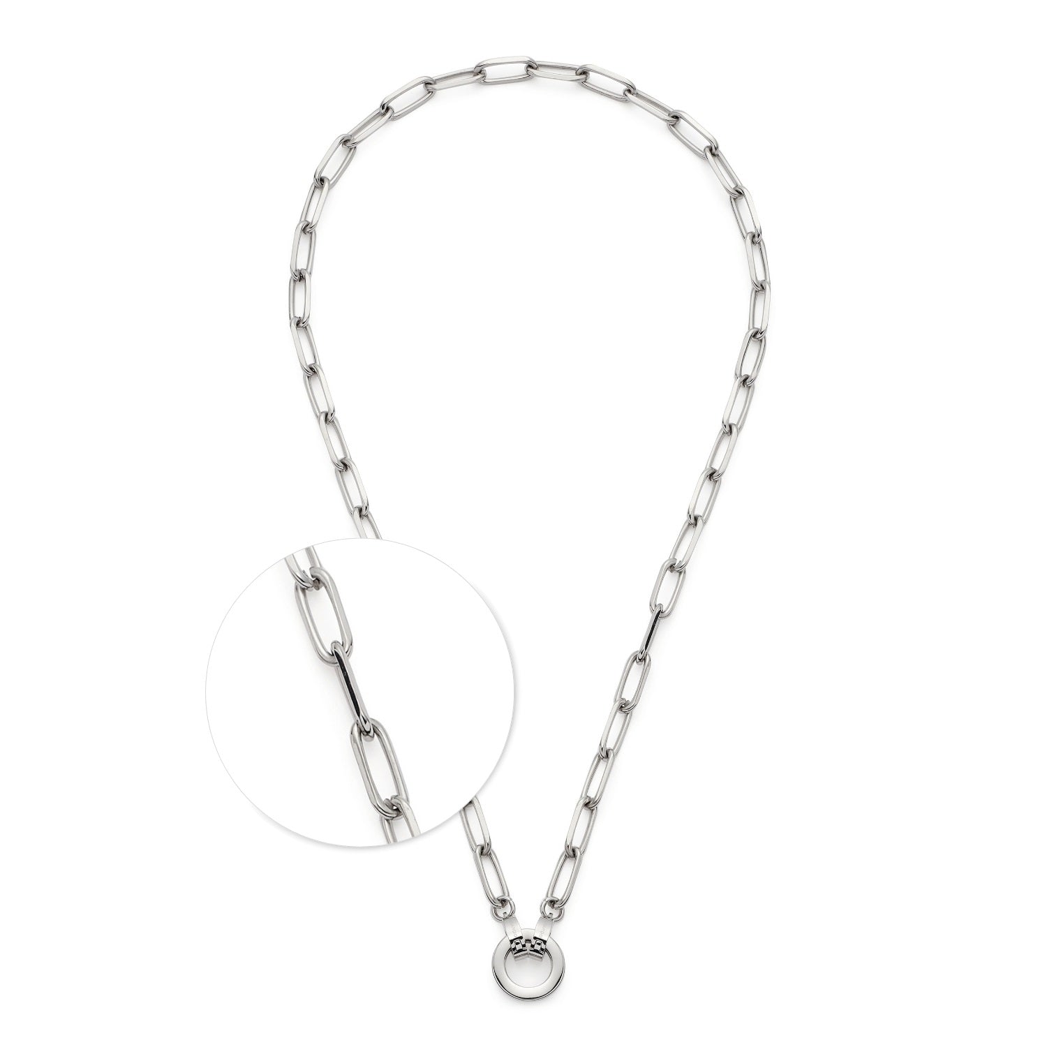 Halskette ESTRELLA Clip & Mix silber, Kettenglieddetail in Nahaufnahme