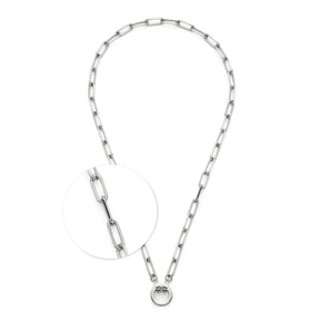 Halskette ESTRELLA Clip & Mix silber, Kettenglieddetail in Nahaufnahme