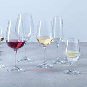 Sektglas TIVOLI 210 ml 6er-Set mit Rot- und Weisswein gefüllt