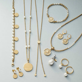 Halskette LIV 90 cm gold Clip & Mix mit verschiedenen Elementen und Anhängern