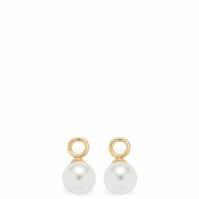 Set/2 Anhänger PERLA gold Beauty's mit weißen Perlen und goldfarbenen Ösen