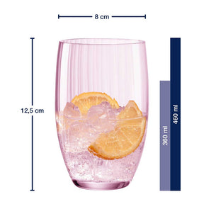 Trinkglas POESIA mit Orangenscheiben und Eiswürfeln, Massangaben zu Trinkglas POESIA 460 ml rosé