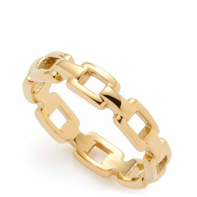 Ring ROCKY 16 CIAO gold, Kettenglied-Design mit quadratischen Ausschnitten